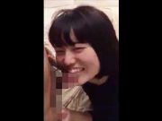 スマホ個人撮影　「だいすき♡」笑顔が可愛いボブヘア彼女のご奉仕フェラ撮り!!